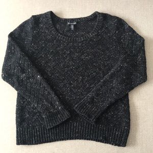 Eileen Fisher Sweater: Linen Blend, Loose Knit, Black